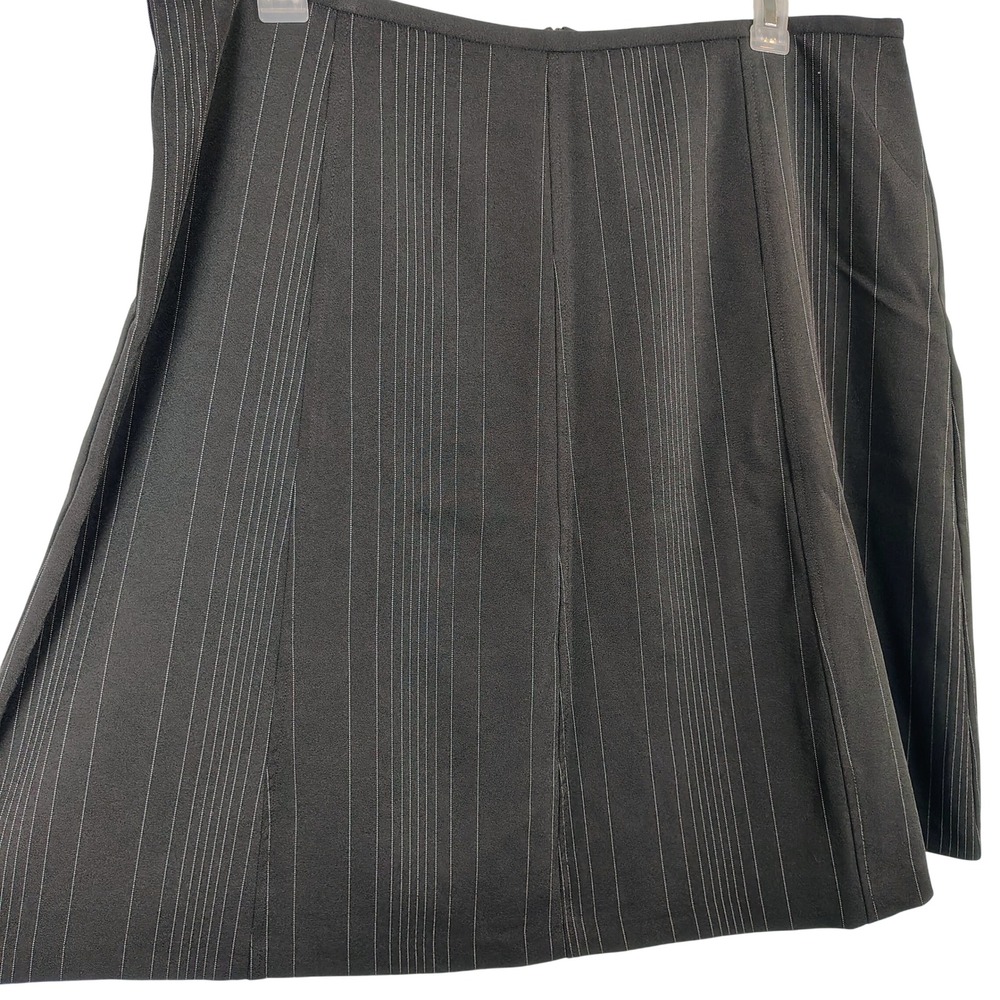 Suit Yourself Womens Plus 18W Black Pinstripe A-Line Skirt Stretch Office Career